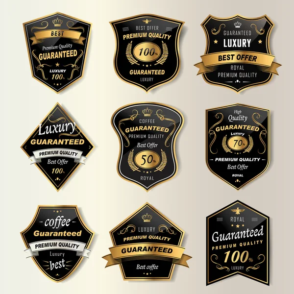 Haut de gamme étiquettes de café collection ensemble — Image vectorielle