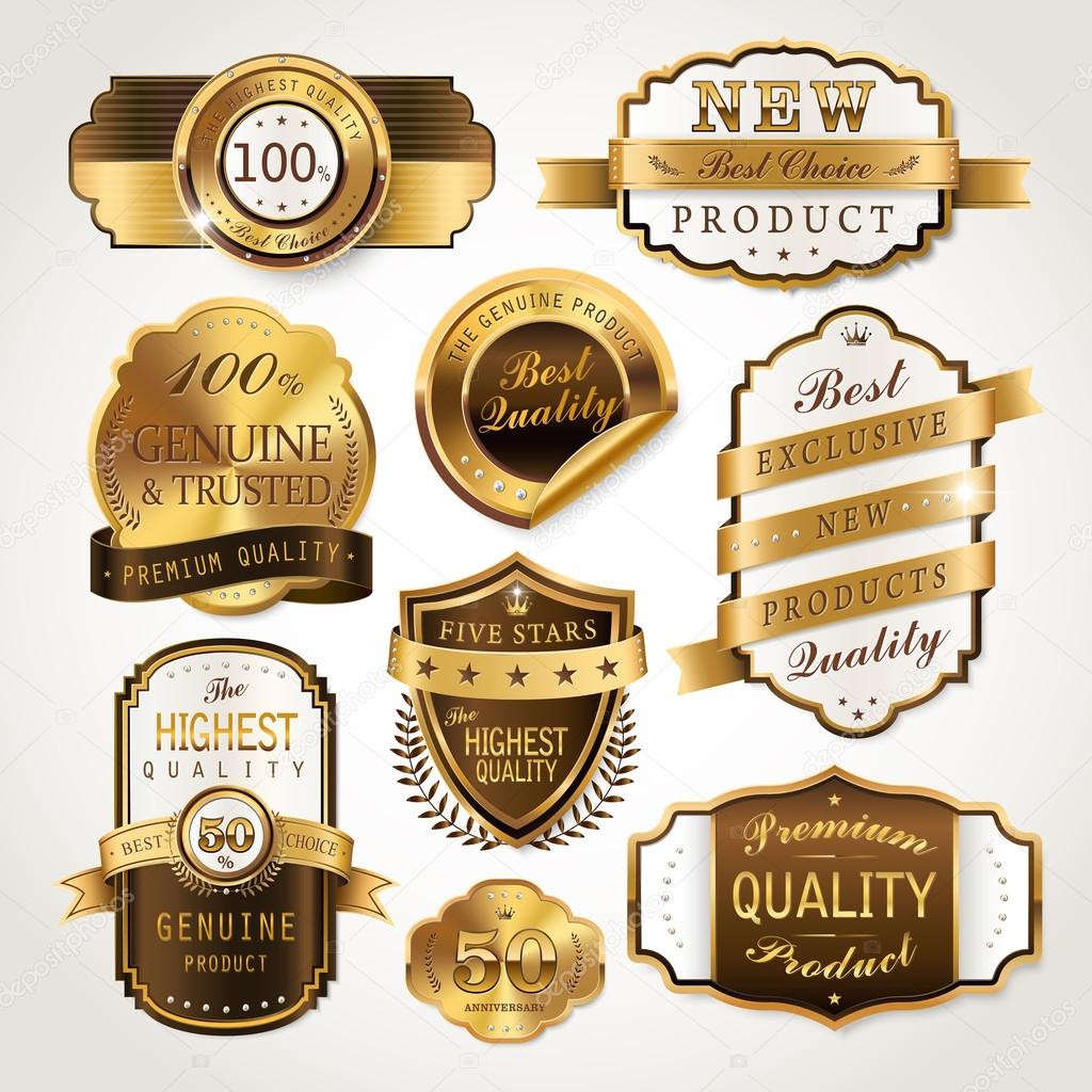 elegant golden labels collection set 