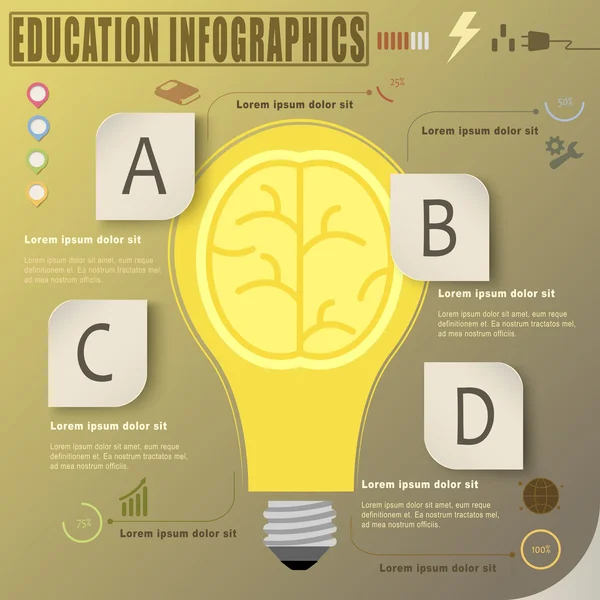 Diseño de plantilla infográfica de educación — Archivo Imágenes Vectoriales