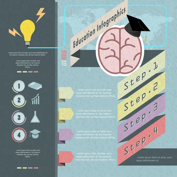 Educație design șablon infografic — Vector de stoc