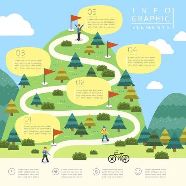 Infografik zum Bergwandern — Stockvektor