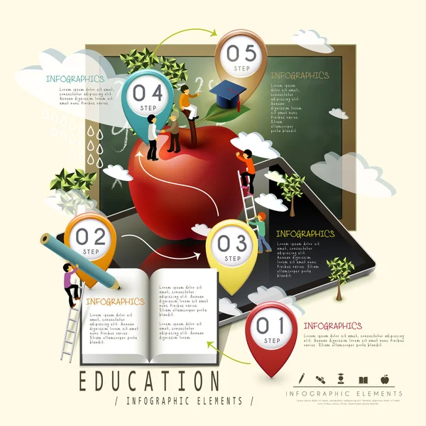 Modelo infográfico educação —  Vetores de Stock