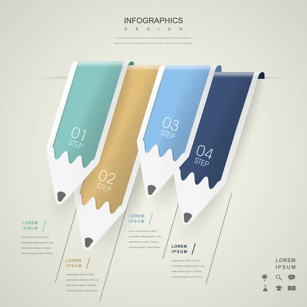 Desain templat infografis pendidikan - Stok Vektor