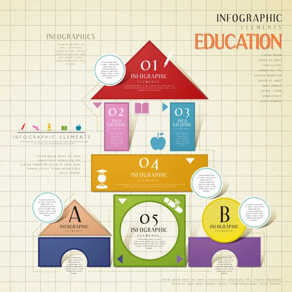 Plantilla infográfica educativa — Archivo Imágenes Vectoriales