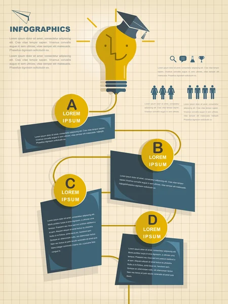 Educație design șablon infografic — Vector de stoc