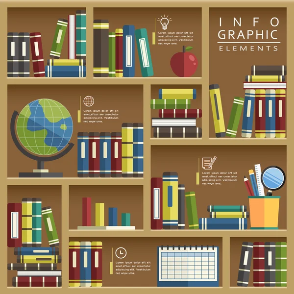 Modelo infográfico educação — Vetor de Stock