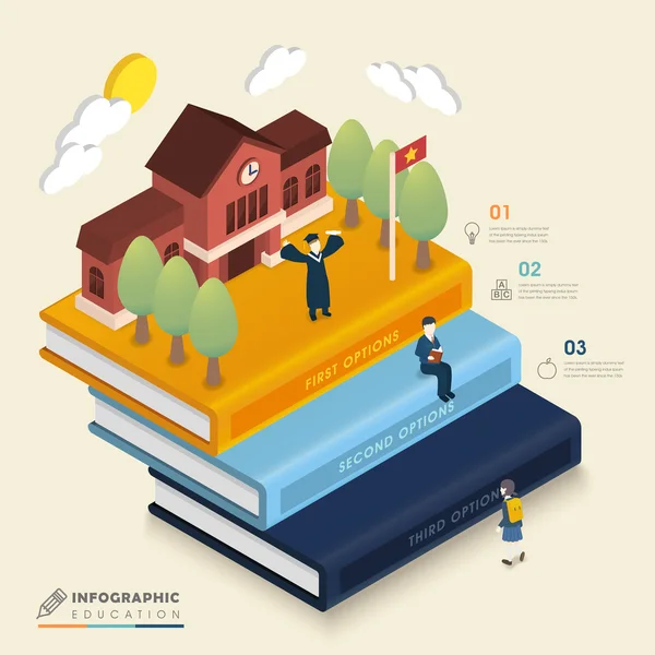 Conception de modèles d'infographie d'éducation — Image vectorielle