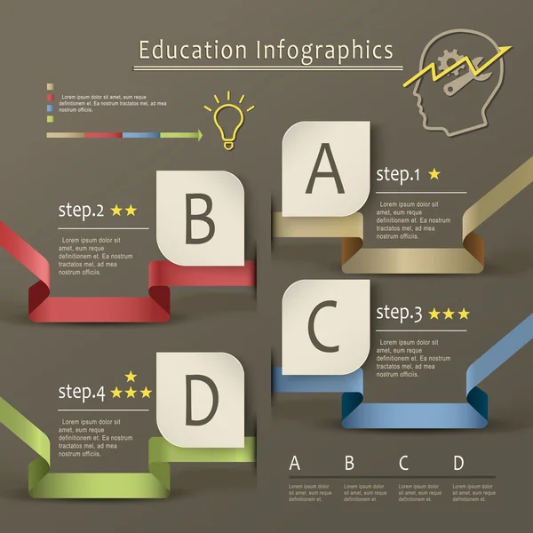 Diseño de plantilla infográfica de educación — Archivo Imágenes Vectoriales