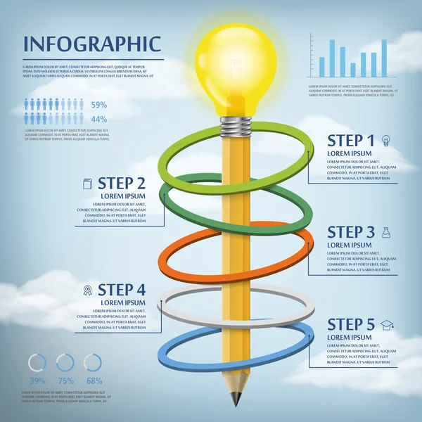 Plantilla infográfica educativa — Vector de stock