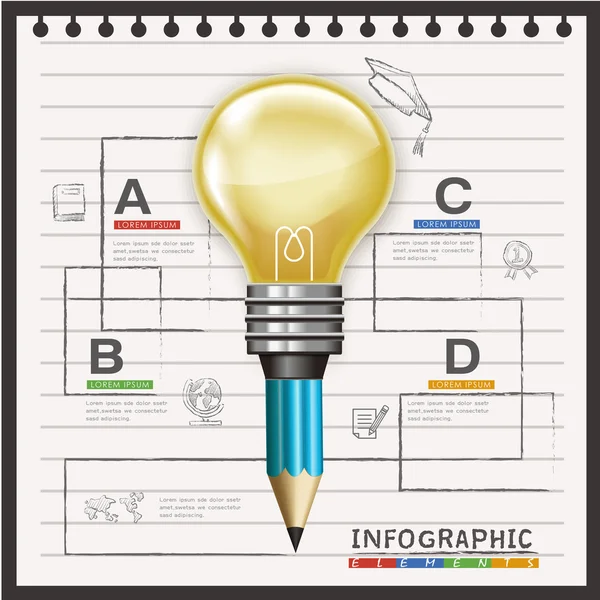 Modelo infográfico educação — Vetor de Stock