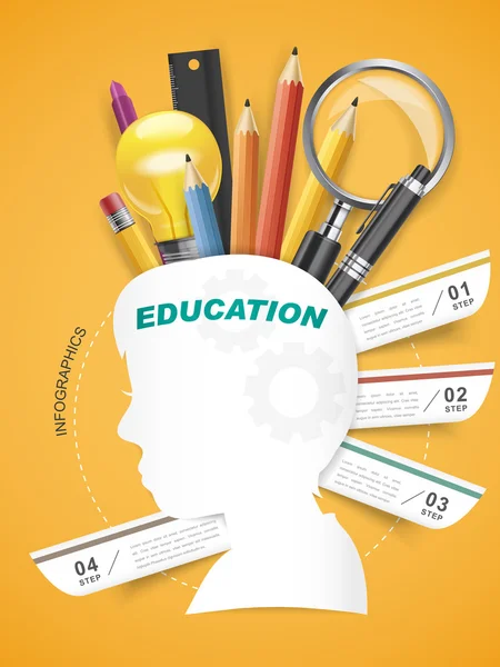 Modelo infográfico educação — Vetor de Stock