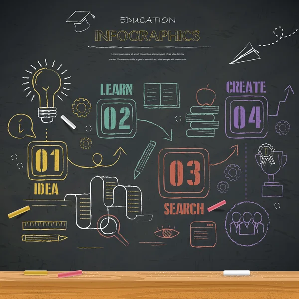 Eğitim Infographic şablonu — Stok Vektör