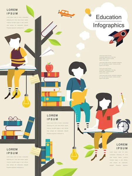 Educație șablon infografic — Vector de stoc