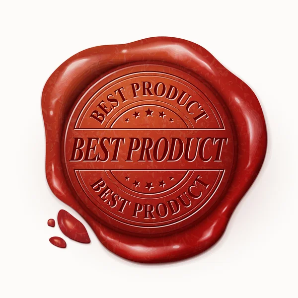 Miglior prodotto guarnizione di cera rossa 3d — Vettoriale Stock