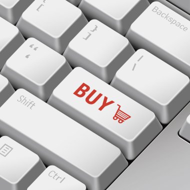 3d bilgisayar klavye ile online alışveriş kavramı
