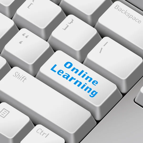 Концепція онлайн навчання з 3d комп'ютерною клавіатурою — стоковий вектор