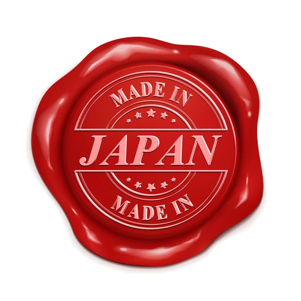 Feita no Japão 3d selo de cera vermelha — Vetor de Stock