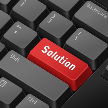 çözüm kavramı ile 3d bilgisayar klavye