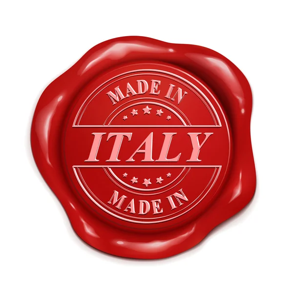 İtalya 3d yapılmış kırmızı mum mühür — Stok Vektör