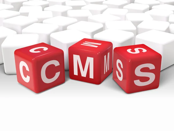 Illustration de dés 3d avec le mot CMS — Image vectorielle