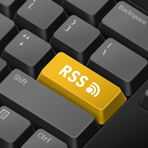 Rss-Konzept mit 3D-Computertastatur — Stockvektor