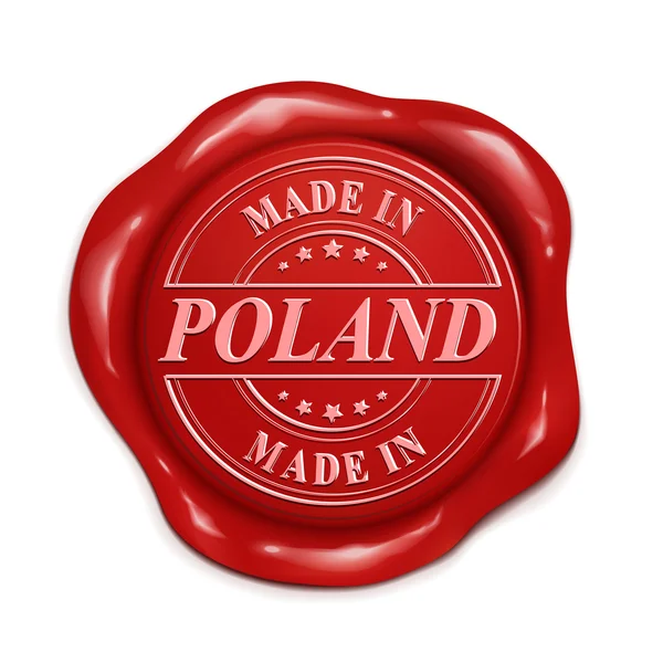 Polonya'da 3d yapılmış kırmızı mum mühür — Stok Vektör