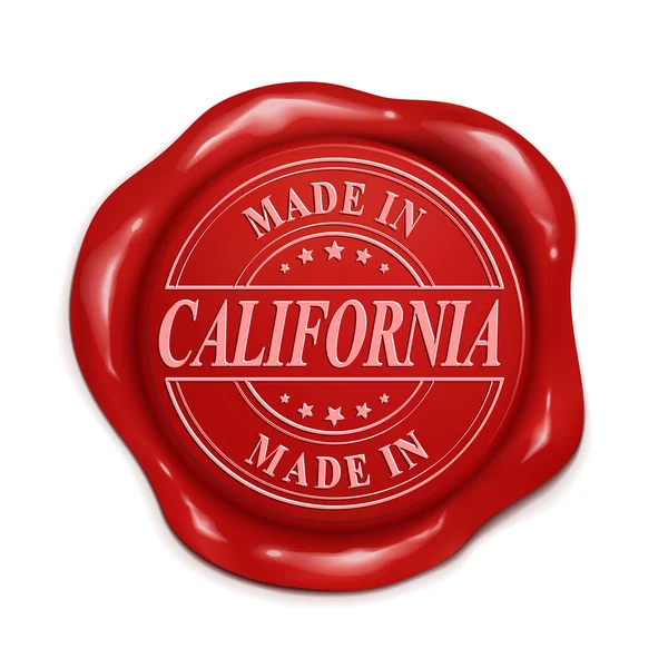 Kaliforniya'da yapılan 3d kırmızı mum mühür — Stok Vektör