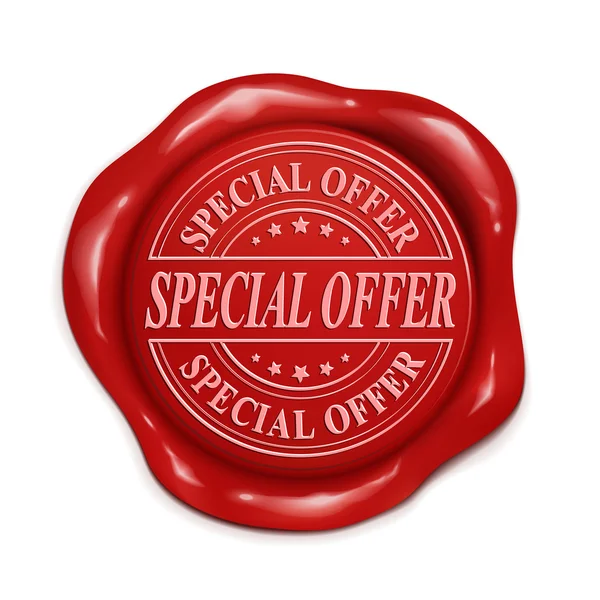 Oferta especial 3d sello de cera roja — Vector de stock