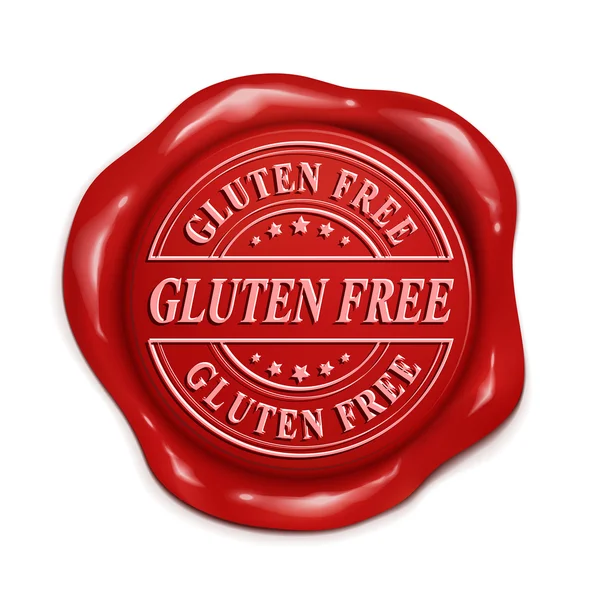 Glutén free 3d piros pecsét viasz — Stock Vector