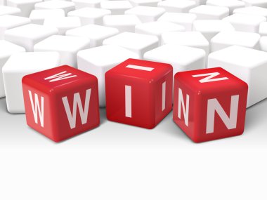 word galibiyetle zar illüstrasyon