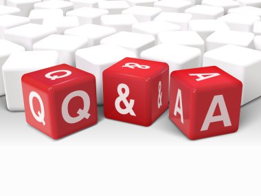 3D zar illüstrasyon ile word q ve a