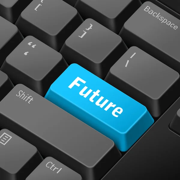 未来的时间观念与 3d 电脑键盘 — 图库矢量图片