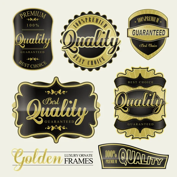 Etiketter Premium gyllene kvalitet — Stock vektor