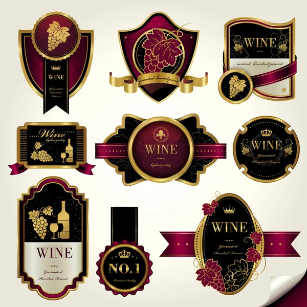 Premium wine labels set — Stock Vector