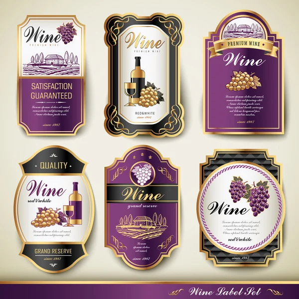 Premium wine labels — Stock Vector