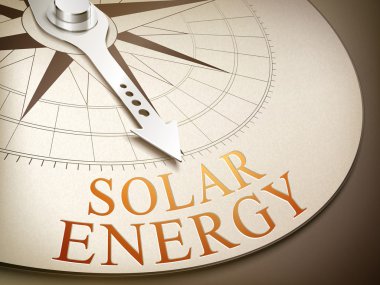 3D pusula sözcüğü işaret iğne güneş enerjisi ile