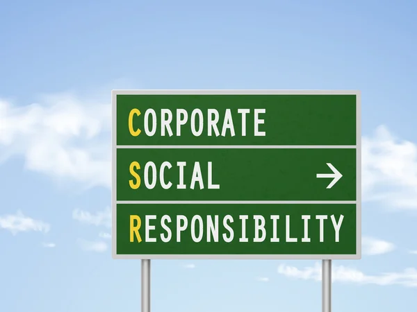 3d ilustração corporativa responsabilidade social sinal de estrada — Vetor de Stock