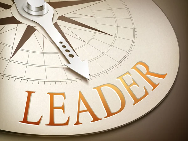 3D liderem igła kompasu wskazuje słowo — Wektor stockowy