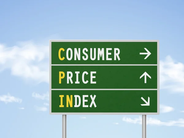 3d ilustração consumidor índice de preços sinal de estrada — Vetor de Stock