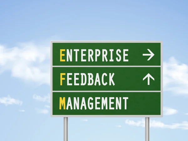 3d illustration enterprise feedback management straßenschild — Stockvektor