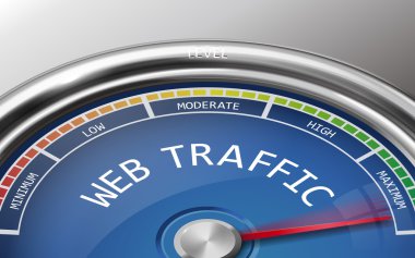 web traffic conceptual 3d illustration meter indicator clipart