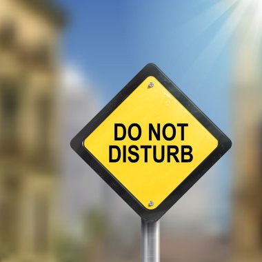 3D resimde sarı mesaj, rahatsız etmeyin