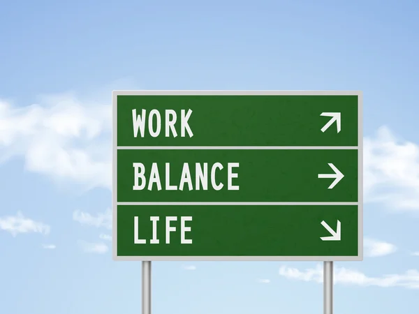 生活与工作平衡的 3d 图道路标志 — 图库矢量图片