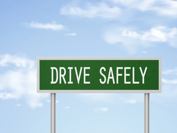 3D απεικόνιση ασφαλή οδήγηση πινακίδα — Διανυσματικό Αρχείο