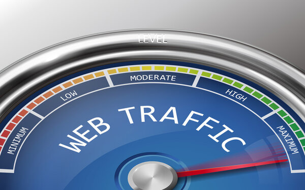 web traffic conceptual 3d illustration meter indicator