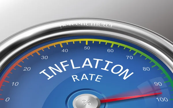 Wskazania licznika ilustracja inflacji pojęciowy 3d kilkaset — Wektor stockowy