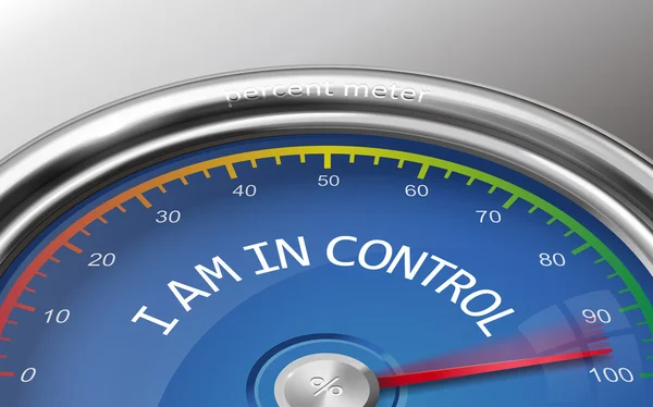 I am in control conconceptual 3d illustration meter menunjukkan hundre - Stok Vektor