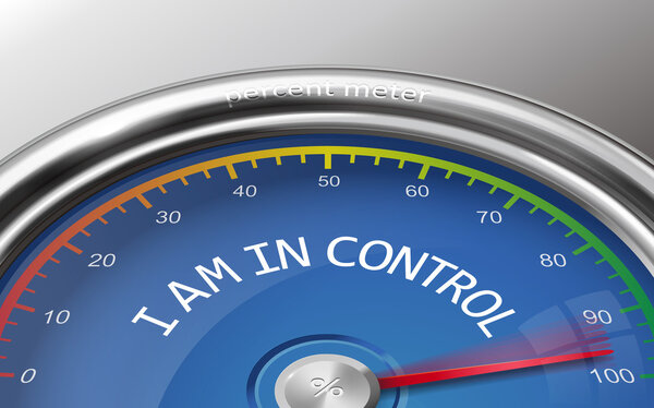 i am in control concept 3d illustration meter.
