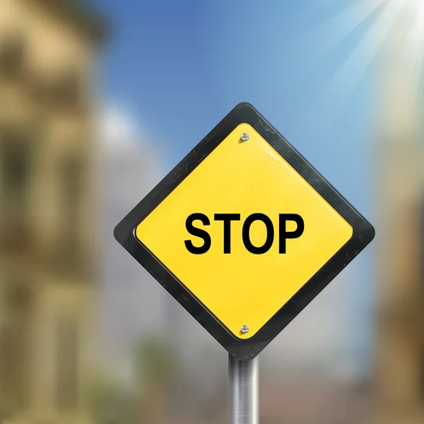 Ilustración 3d de stop road sign — Vector de stock