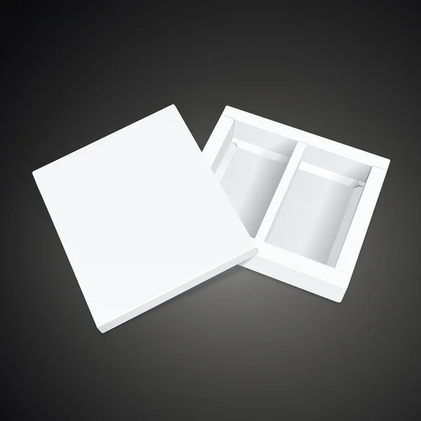 Abrir vacío caja en blanco — Vector de stock